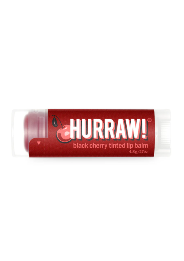 Hurraw! Bálsamo Labial con Color Black Cherry Tinted – Cereza Negra 4,8 g