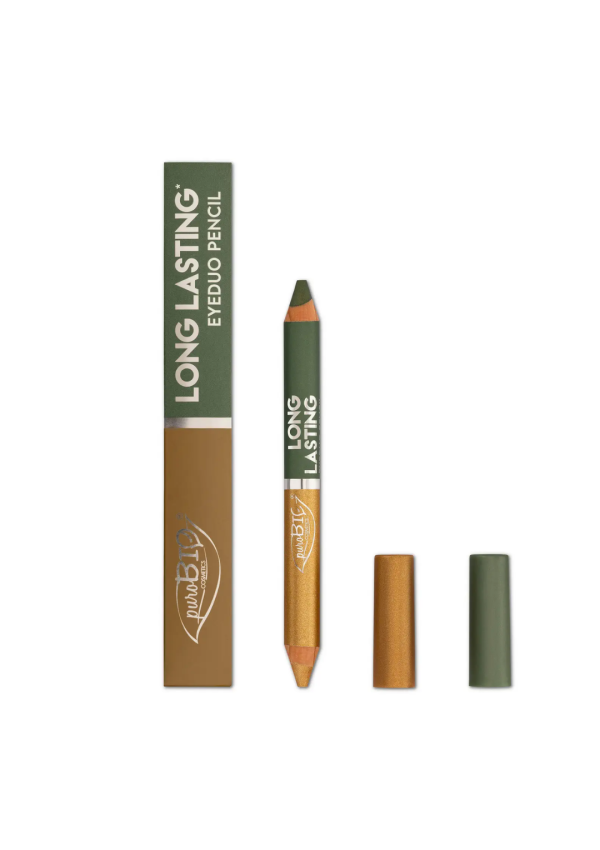 Lápiz Dúo Jumbo Ojos · Oro / Verde Musgo  · 4,2 g