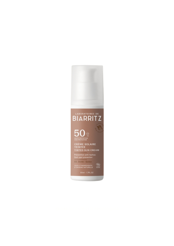 Crema Solar SPF 50  Color dorado  50 ml