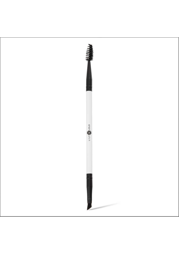 Brocha Doble Punta para Cejas · Angulada y Cepillo Espiral · 17cm