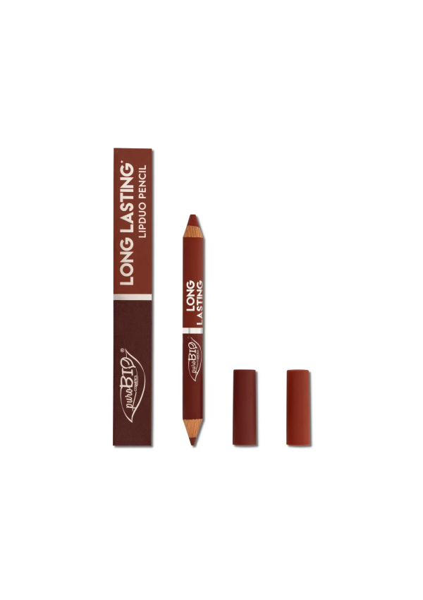Lápiz Dúo Labios Long Lasting · 2,8 g · Nude Melocotón | Puro Bio