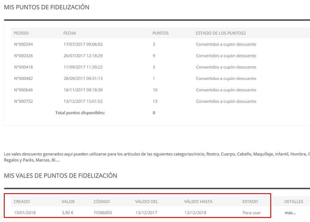 Puntos de Fidelización Nakai Cosmética Natural