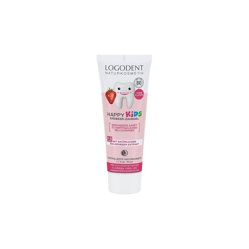HAPPY KIDS Dentífrico gel fresa kids sin fluor 50 ml