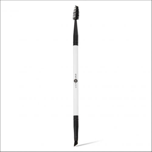 Brocha Doble Punta para Cejas · Biselada y Cepillo Espiral · 17cm