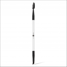 Brocha Doble Punta para Cejas · Biselada y Cepillo Espiral · 17cm